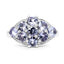 Bague de fiançailles en argent sterling avec tanzanite véritable de 2,07 carats