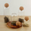 Food Storage Glass Jar with Wood Lid Ball Clear - Korvel