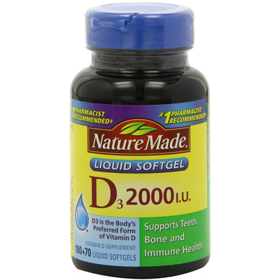 Nature Made Vitamin D3 Softgels, 50 Mcg