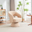 Fauteuil pivotant en tissu teddy nude