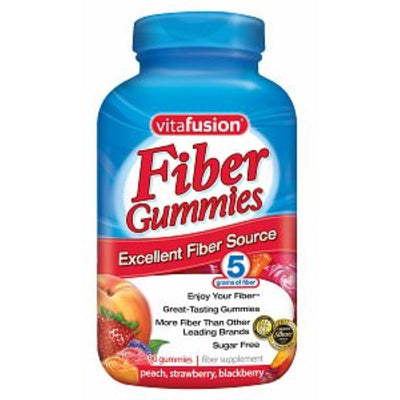 Vitafusion Fiber Well Bonbons Gélifiés Sans Sucre - Pêche, Fraise et Baie