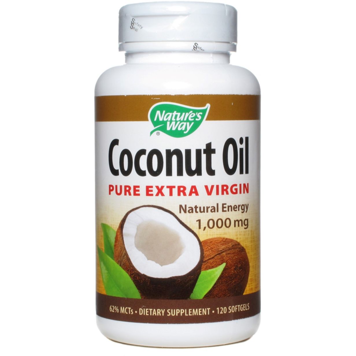 Huile de coco vierge extra pure Nature's Way 1000 mg - 120 gélules molles
