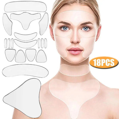 Ensemble de 18 Patches Faciaux en Silicone Réutilisables