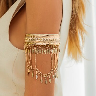 Western Cowboy Style Metal Tassel Arm Chain Bracelet