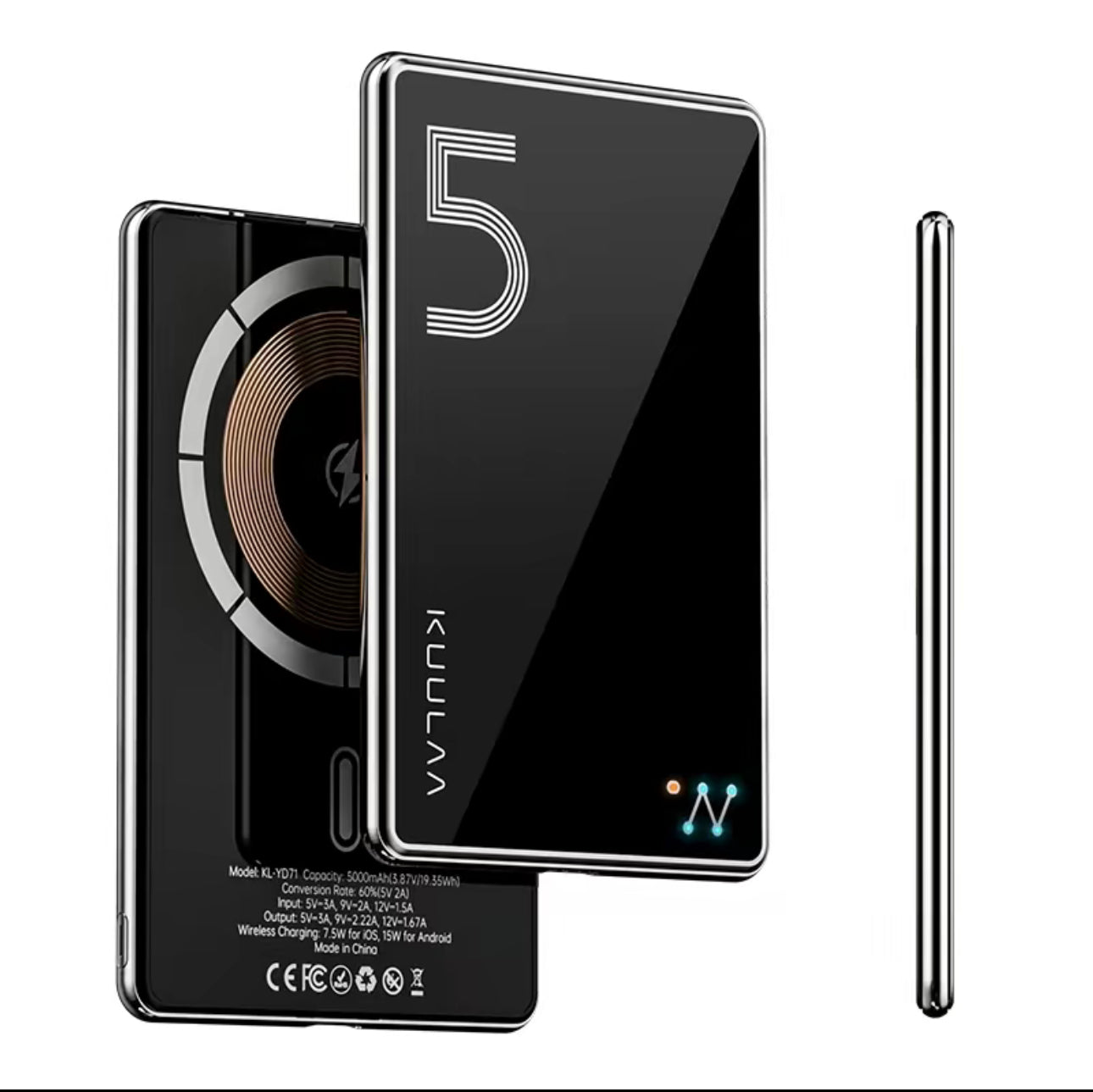 MagniCharge Power Bank - Sleek 5000mAh Wireless Charger