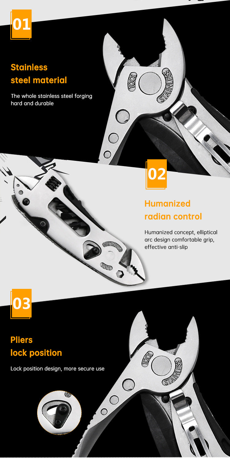 Outdoor camping regular pliers, multi-purpose tool pliers, outdoor wrench tool combination - Korvel