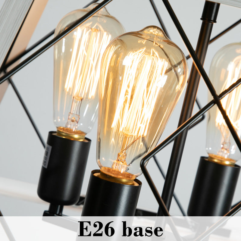 Chandelier de ferme à 4 lumières pour salle à manger (Ampoules non incluses)