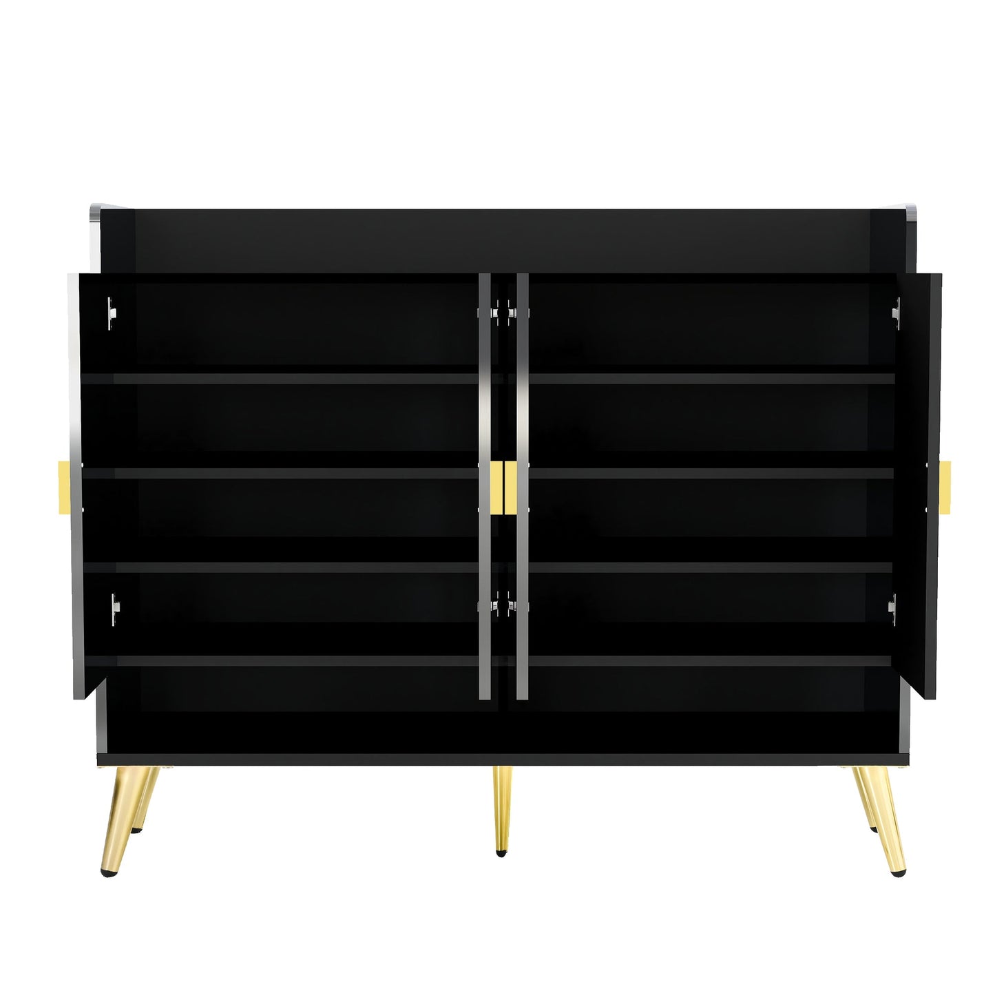 U-Can Modern Wooden Shoe Cabinet with Doors - 11-Tier Organizer