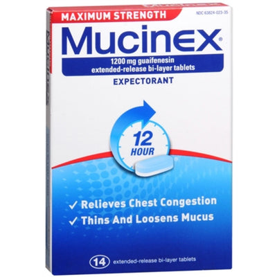 Mucinex Expectorant Maximum Strength Tablets, 1200 Mg