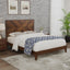 Mid-Century Modern Platform Bed - Walnut Finish, Full Size