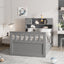 Twin Size Captain Platform Bed Frame with Storage in Gray
