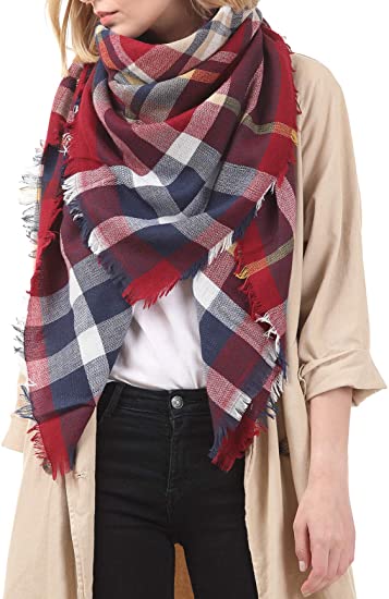 Premium Oversized Women's Scarf in Grey and Brown