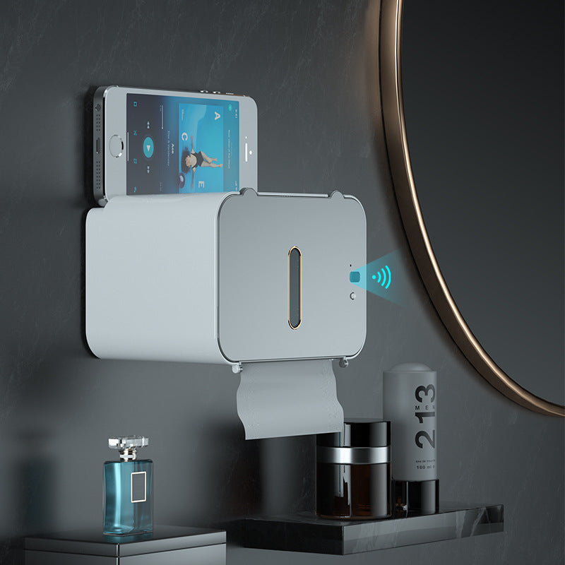 Toilet Tissue Box In The Living Room, Toilet, Induction Automatic Paper Output, No Punching, Waterproof Wall Hanging Paper Box - Korvel