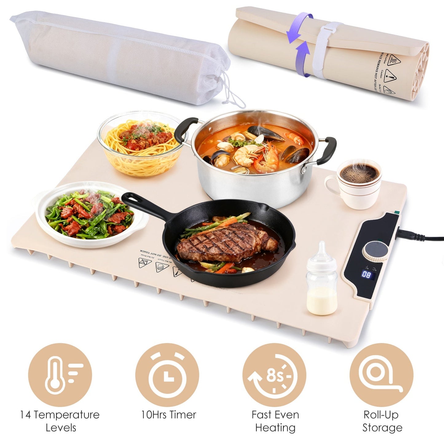 Premium Electric Food Warming Mat - 23.6x15.8 Inches