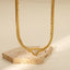 Stainless steel Cuban chain heart-shaped necklace with hollowed out flat snake chain heart pendant necklace for women - Korvel