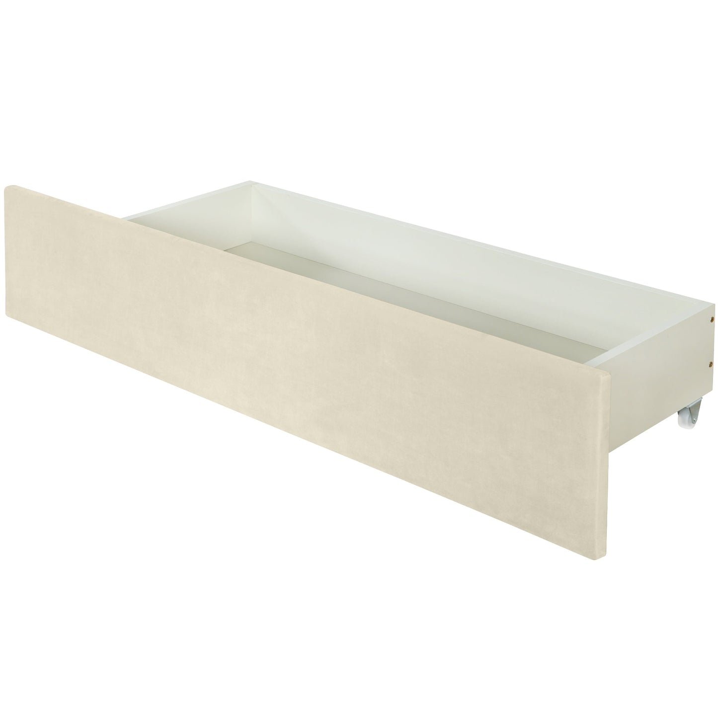 Elegant Queen Size Upholstered Platform Bed with Storage and Trundle