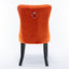 Premium Velvet Upholstered Dining Chair Set - Orange