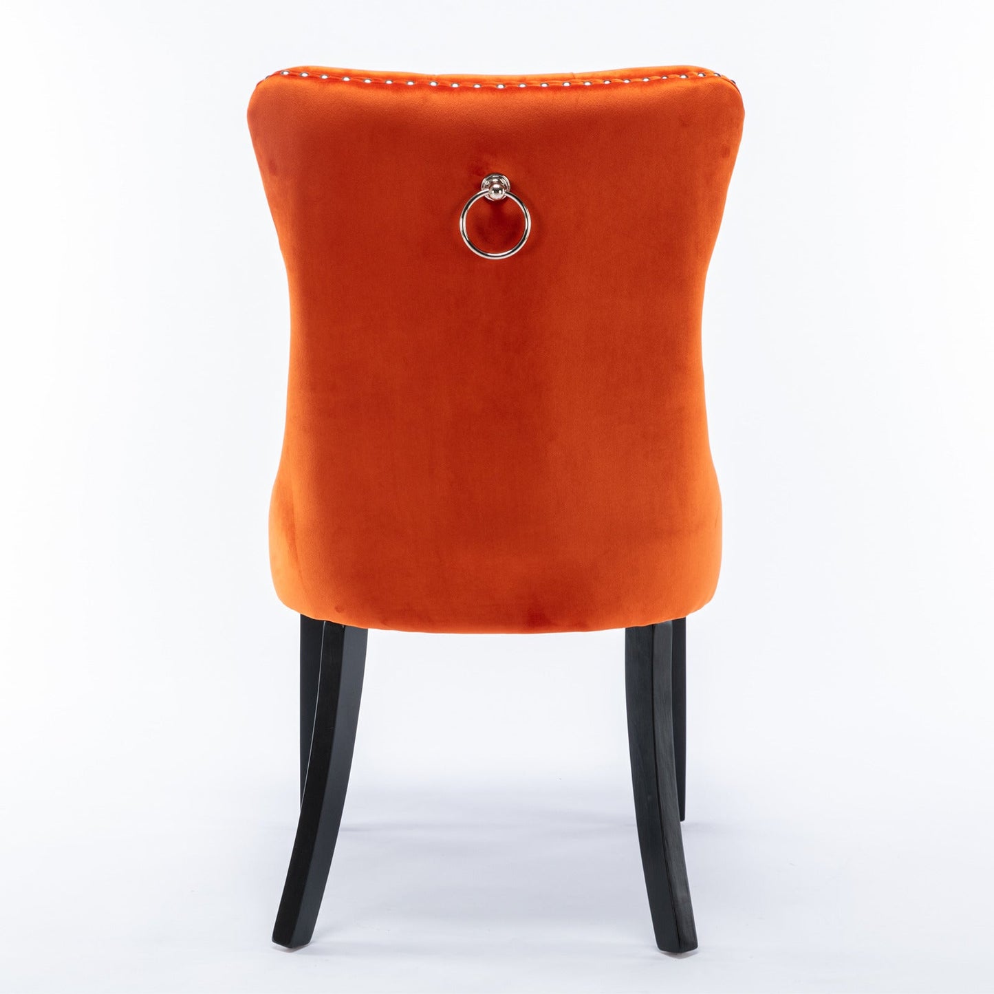 Premium Velvet Upholstered Dining Chair Set - Orange