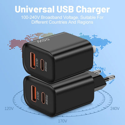 55W supports super fast charging and is fully compatible with USB+PD fast charging for mobile phone charging - Korvel