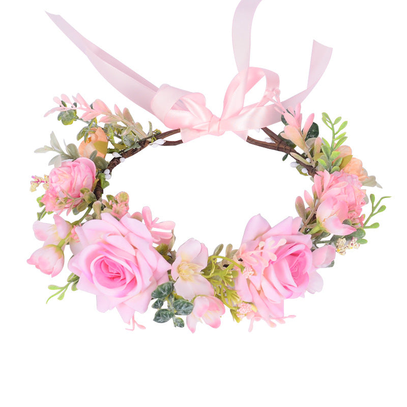 Simulated flower headdress tourist vacation princess flower fairy performance dance hair accessory female - Korvel