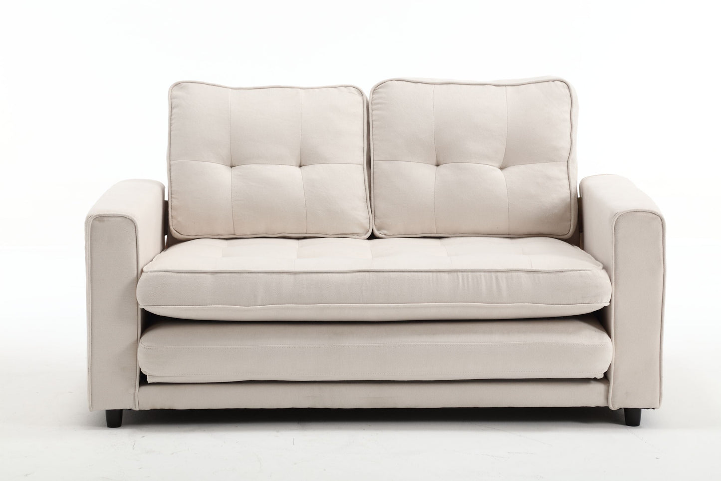 Canapé-lit futon convertible 3 plis - Gris foncé, Gris clair et Beige