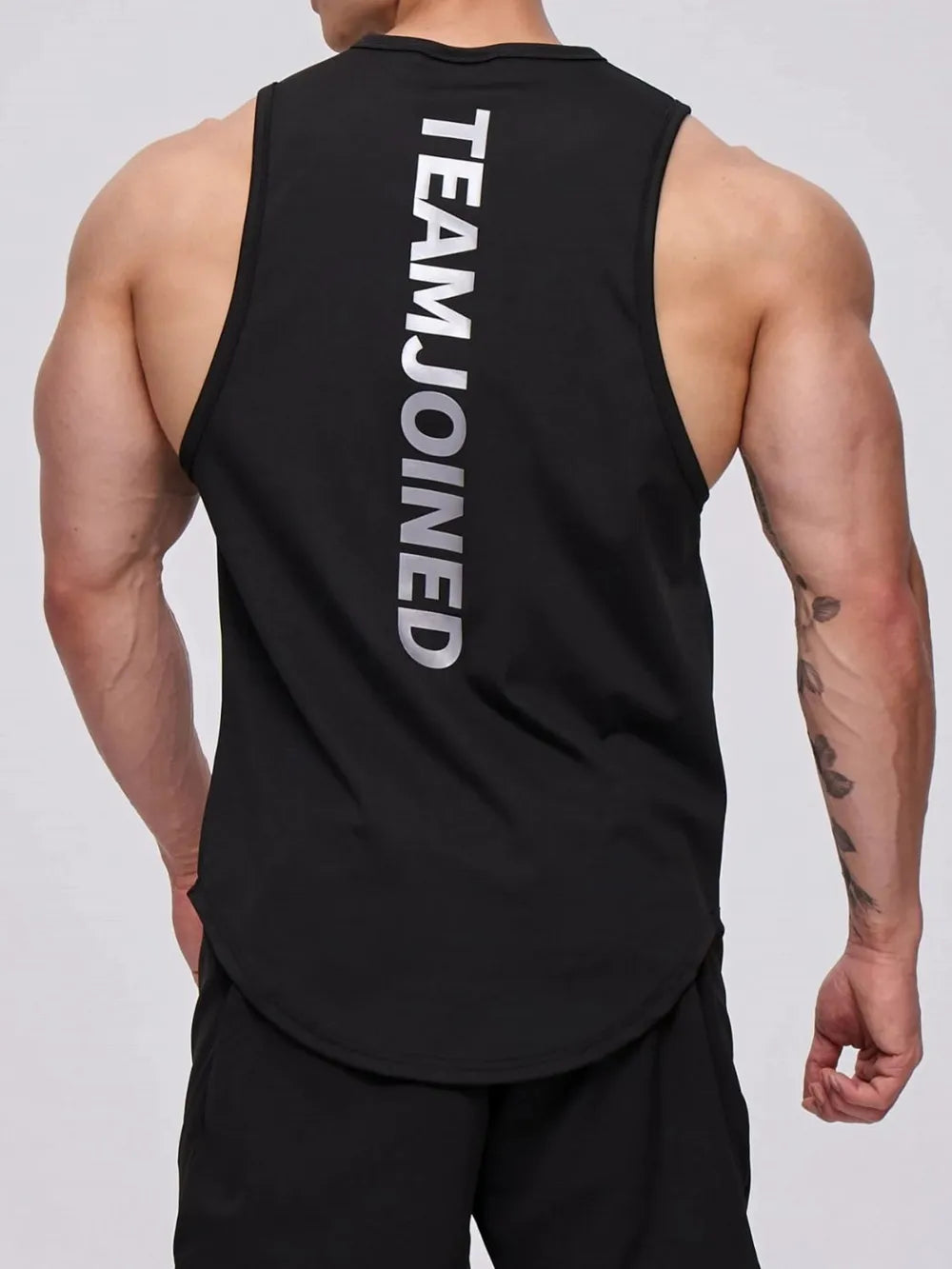 Camiseta Activa de Cuello Redondo para Hombre en Tallas Grandes con Letras
