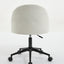 Velvet fabric office chair, mid back adjustable rotating computer chair, black legs, cushioned office chair with wheels ，White - Korvel