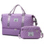 Large-Capacity Quilted Travel Duffel Bag with Embroidered Handle