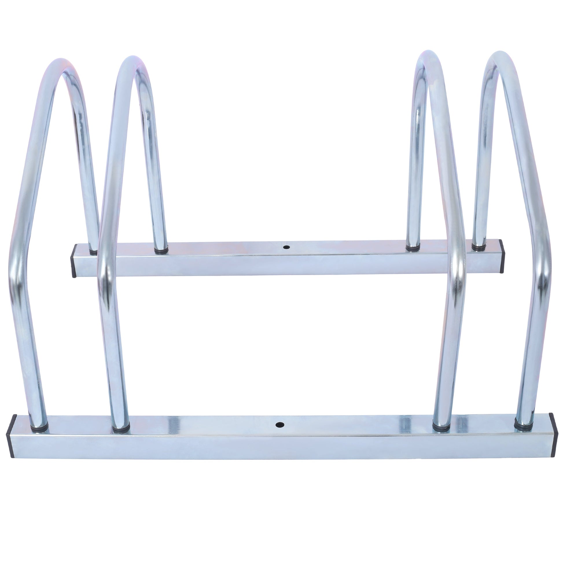2 bicycle ground bike parking racks 22-28 inch wheel supports, maximum tire width 2.15 inches, galvanized - Korvel