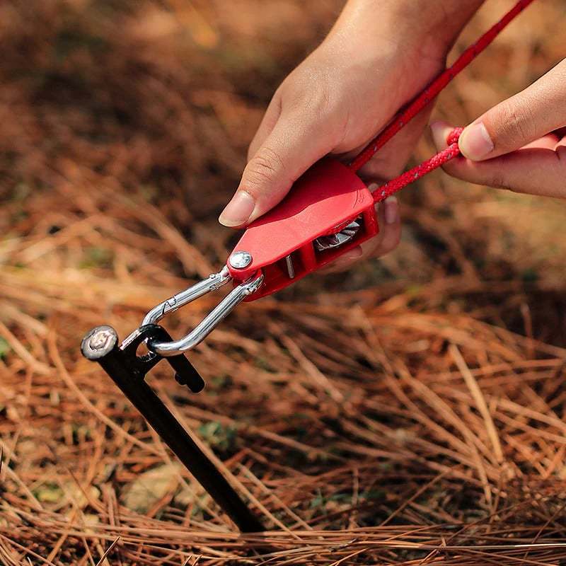 Camping Tent Tie Down Rope Tightener Fastening Pulley Ratchet Hangers Awning Rope Hook Canopy Buckle Rope Tightening Straps Tool - Korvel