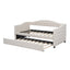 Upholstered Twin Size Daybed with Trundle, Beige - Korvel