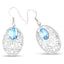 10.72 Carat Genuine Blue Topaz Sterling Silver Earrings