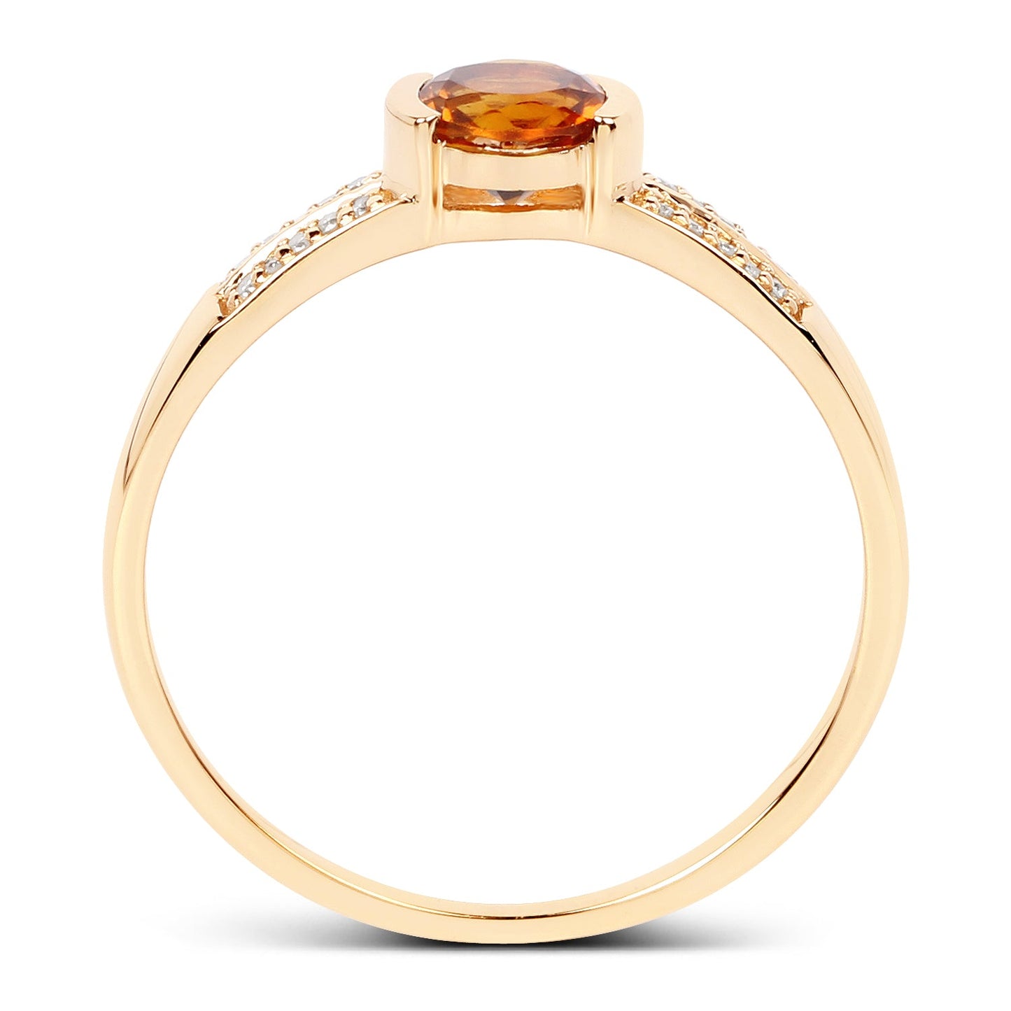 0.51 Carat Citrine and Diamond 14K Yellow Gold Engagement Ring