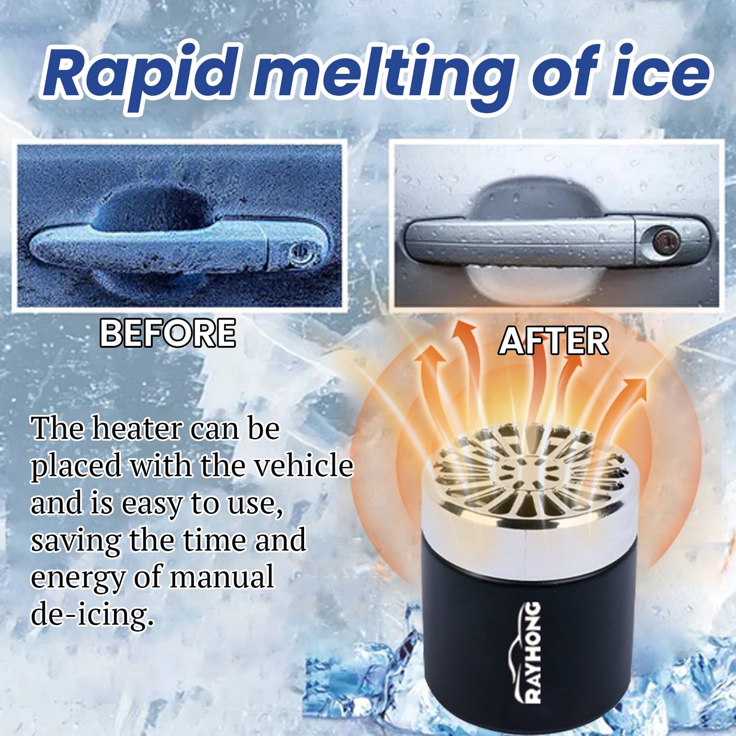 Snow Remover, Car Windshield Snow Melt Defogging Fast And Easy Deicing Heater - Korvel