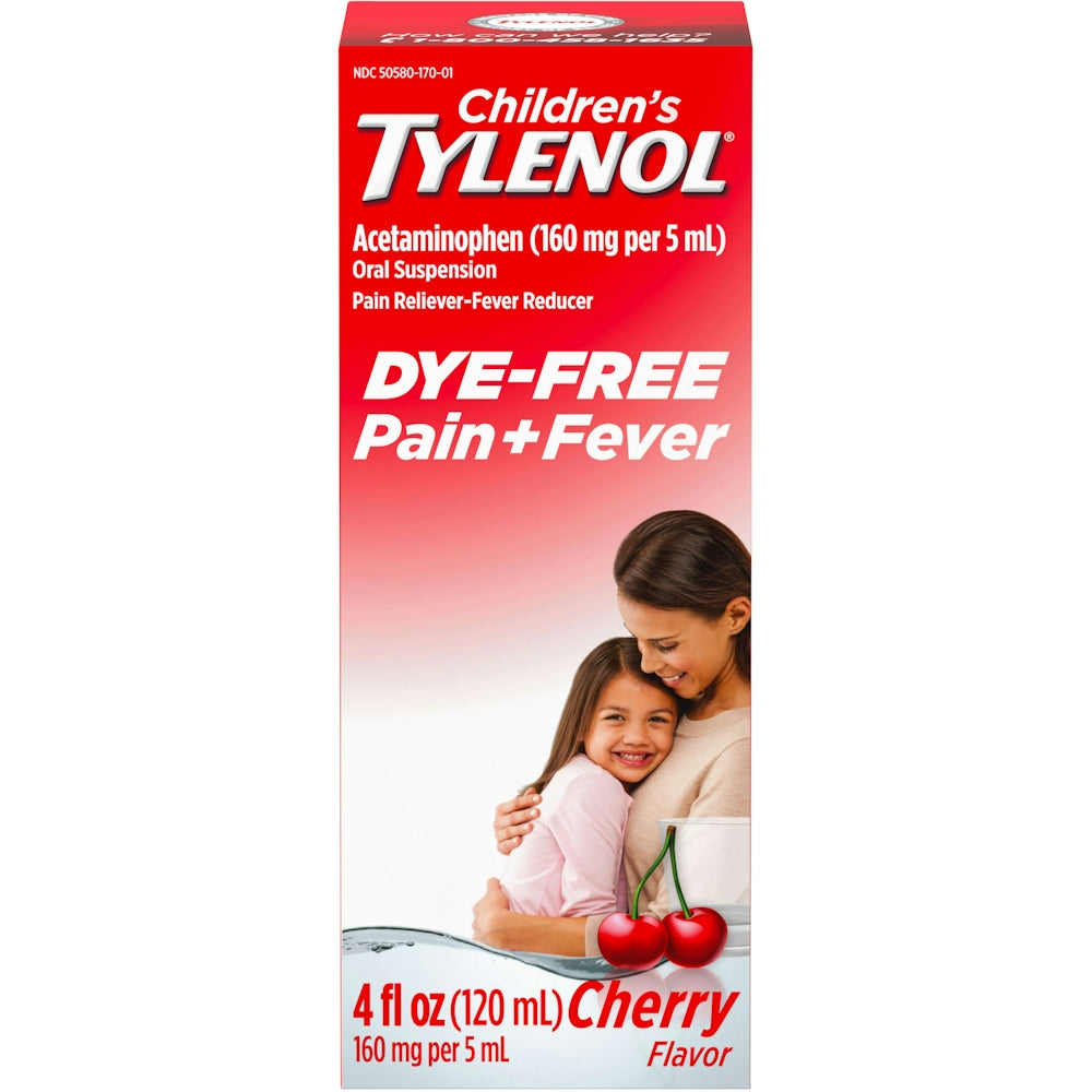 Tylenol Children's Pain & Fever Liquid - Dye-Free Cherry, 4 Fl Oz