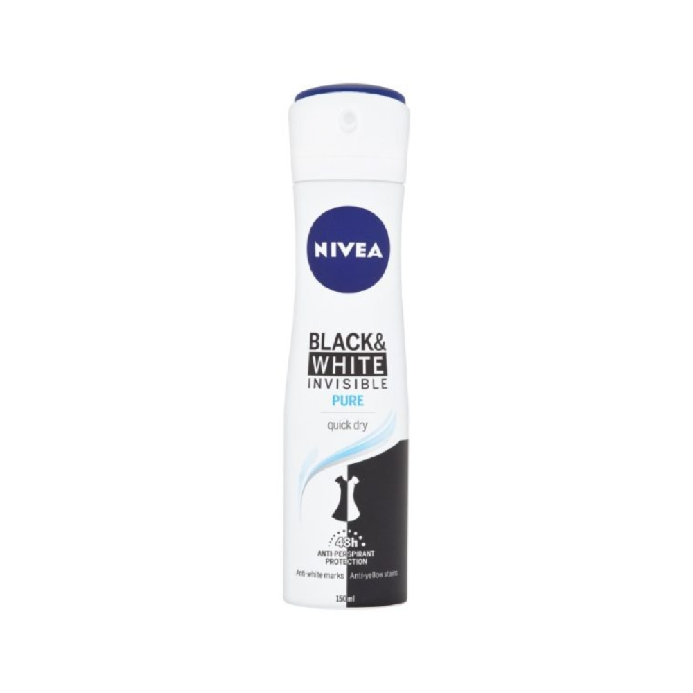 Desodorante Nivea Black & White Pure Invisible 150ml