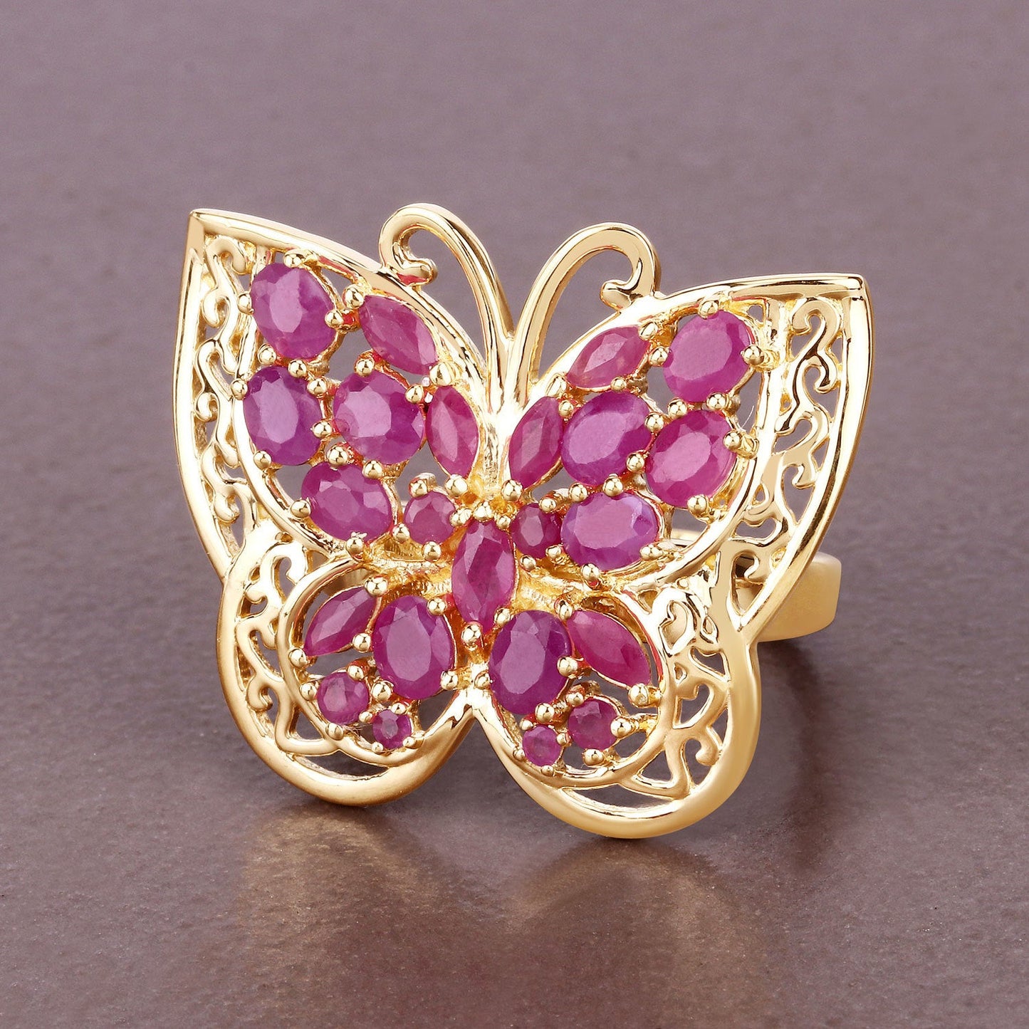 Bague de fiançailles en rubis véritable de 3,08 carats en argent sterling .925