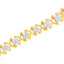 10K Yellow Gold Plated Sterling Silver Diamond XOXO Bracelet - Size 7.25"