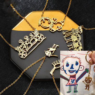 Collar con Colgante de Arte Infantil Personalizado