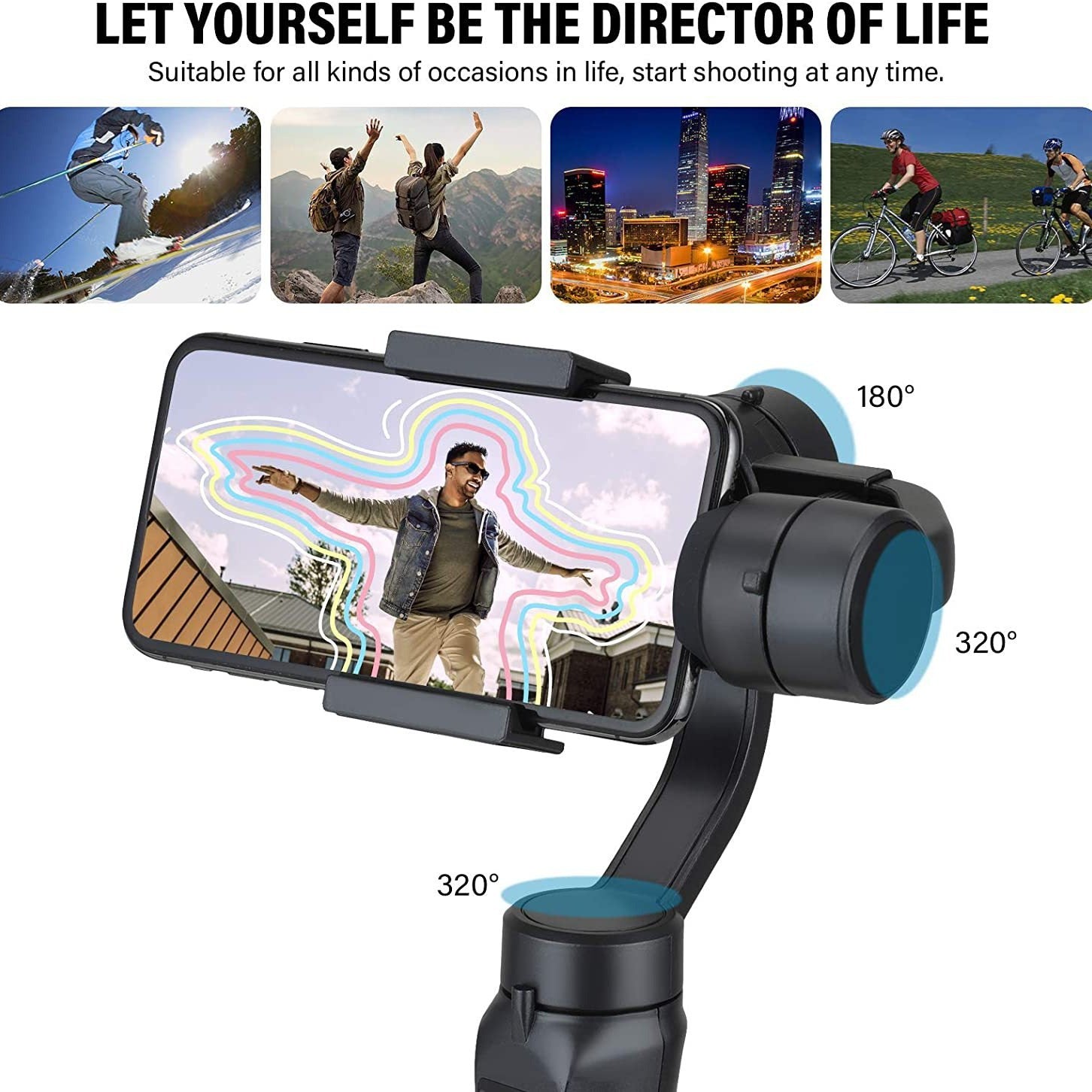 Three-axis handheld gimbal F6 stabilizer mobile phone three-axis stabilizer intelligent anti shake outdoor live streaming stand - Korvel