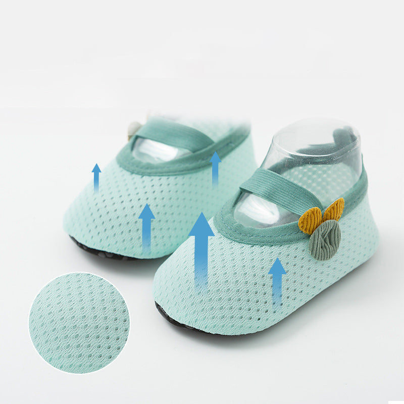 New Baby Floor Socks Baby Shoes Socks Indoor Shoes Dispensing Non-Slip Soft Bottom Mesh - Korvel
