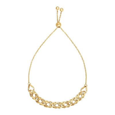 Bracelet Chaîne Ajustable en Or Jaune 14k