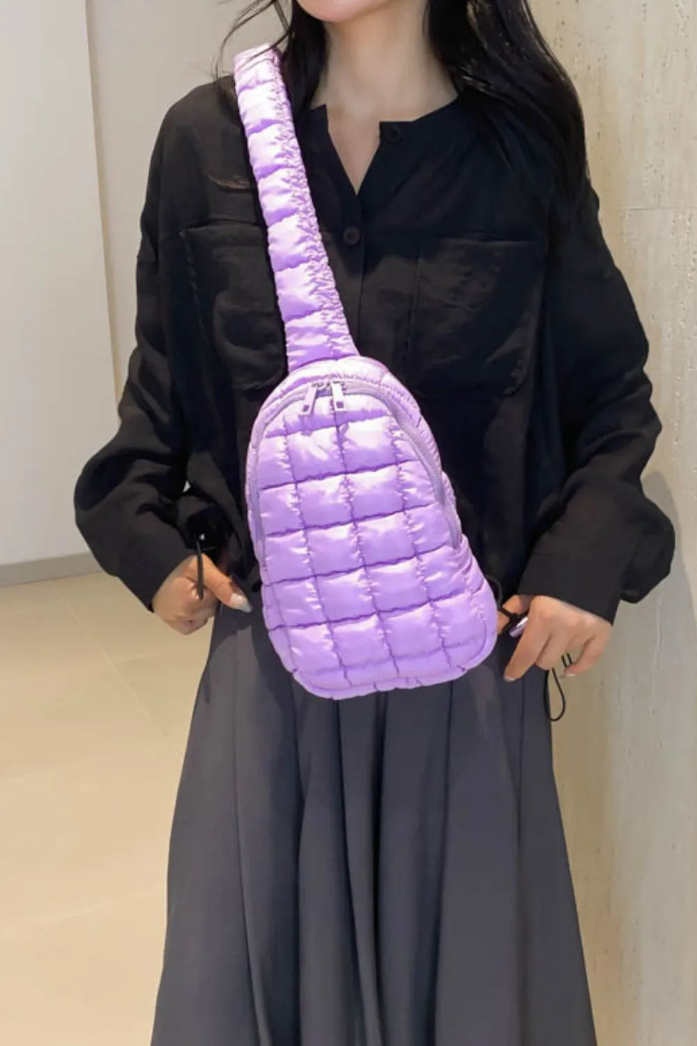 Quilted Nylon Crossbody  Bag - Korvel