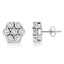 14K White Gold Diamond Flower Stud Earrings - 1/2 Cttw