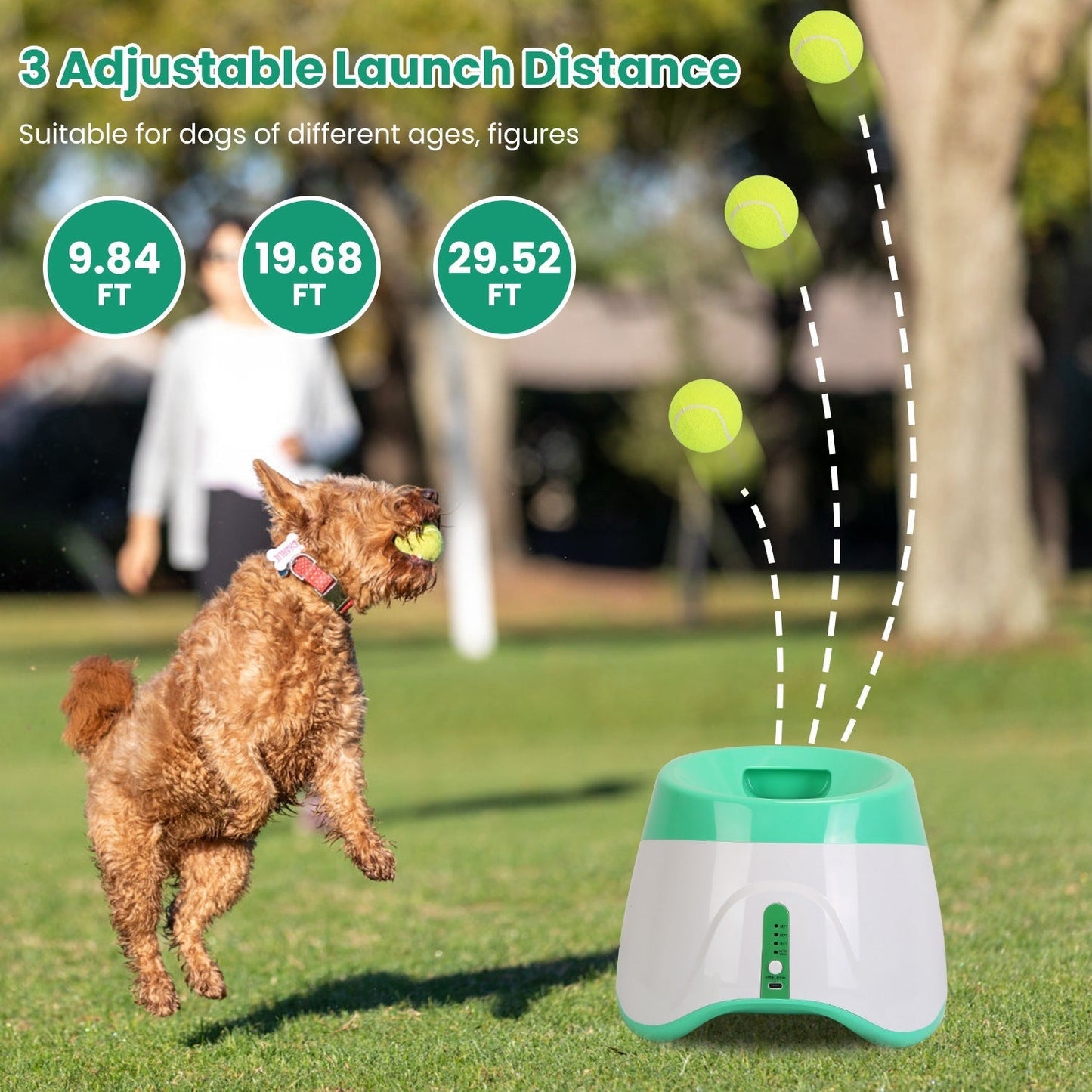 Lanceur de balle automatique Gbruno avec 6 balles de tennis