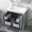 30" Bathroom Vanity with Sink, Multi-functional Bathroom Cabinet with Doors and Drawers, Solid Frame and MDF Board, Grey - Korvel