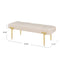 48'' Modern Ottoman Bench Velvet Bench Upholstered Footrest With Gold Metal Legs And Padded Seat For Bedroom Living Room - Korvel