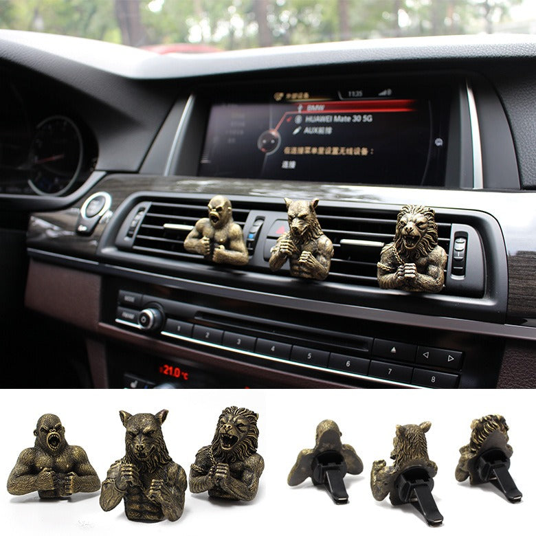 Resin Fighting Animal Set Car Fragrance Clip Decoration Creative Automotive Supplies Car Interior Decoration - Korvel
