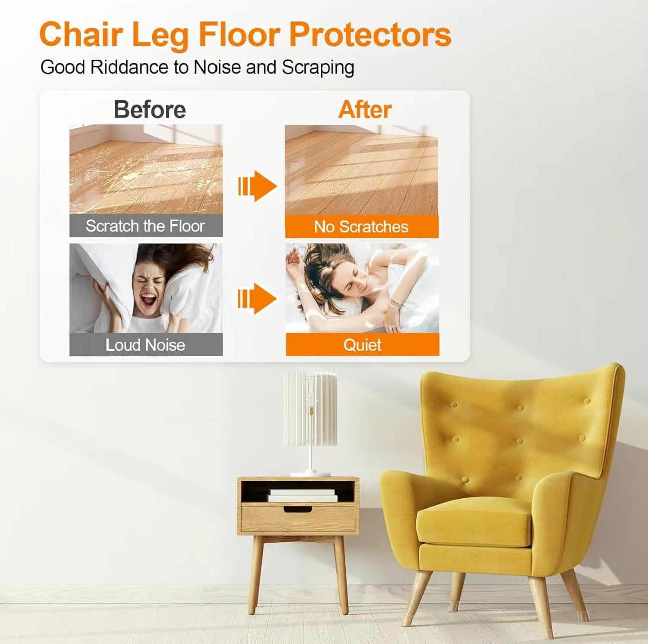 SilentGrip Chair Protectors - Premium Floor Protection
