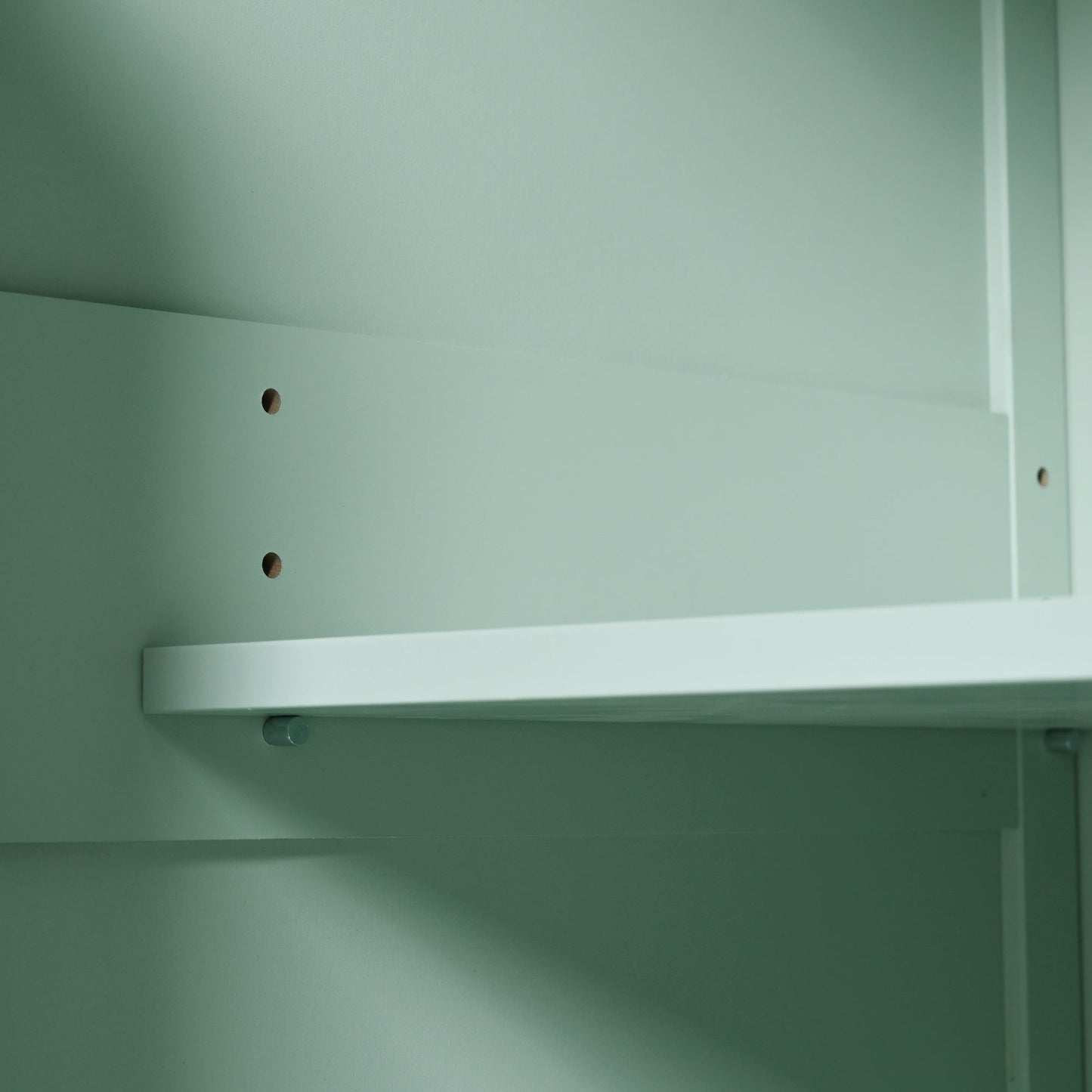 Kitchen trolley, cabinet door internal storage rack with storage cabinet and 3 dining room drawers, mint green - Korvel